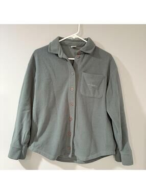 Urban Outfitters Iets Frans Sage Green Fleece Overshirt Unisex Size XS EUC